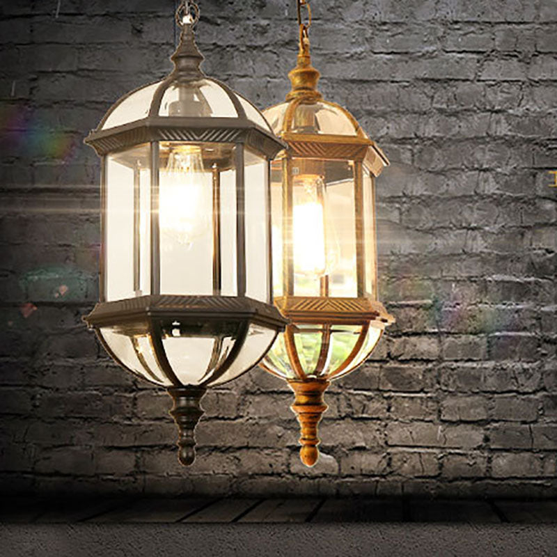 Retro Hexagonal Lantern Aluminum Waterproof
