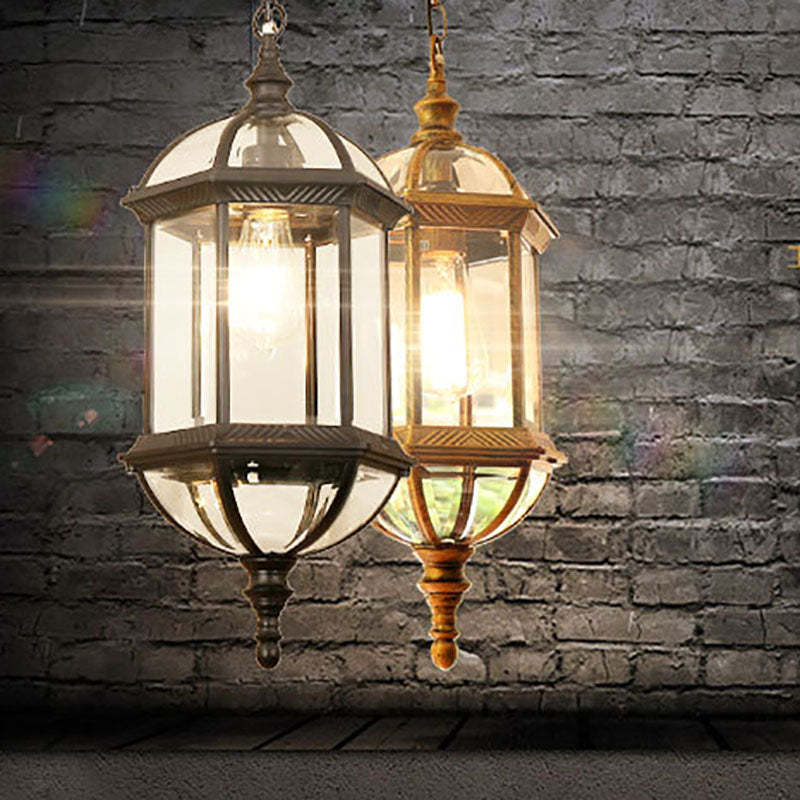 Retro Hexagonal Lantern Aluminum Waterproof