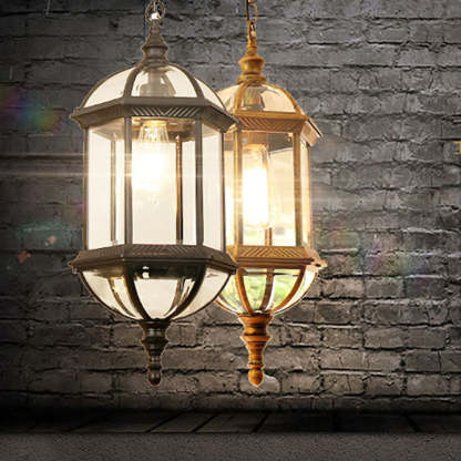 Retro Hexagonal Lantern Aluminum Waterproof