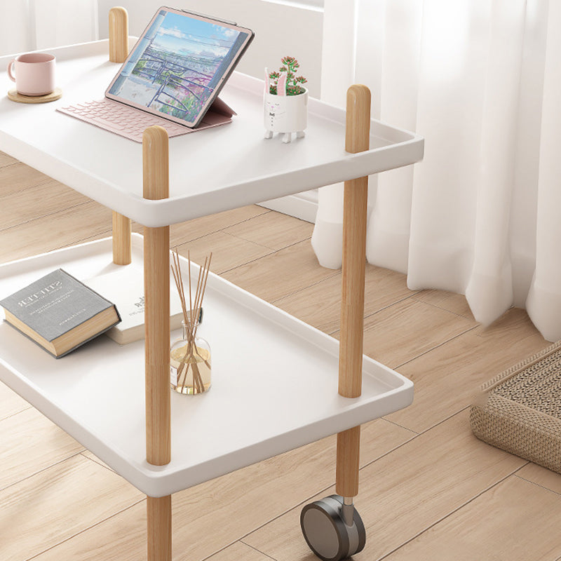 Minimalist Wood Metal Square Coffee Table 2-Shelf