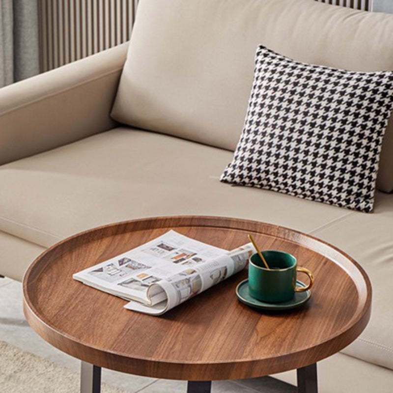 Nordic Round Iron 2-Tier Coffee Table — 2 - Tier / Wood Color