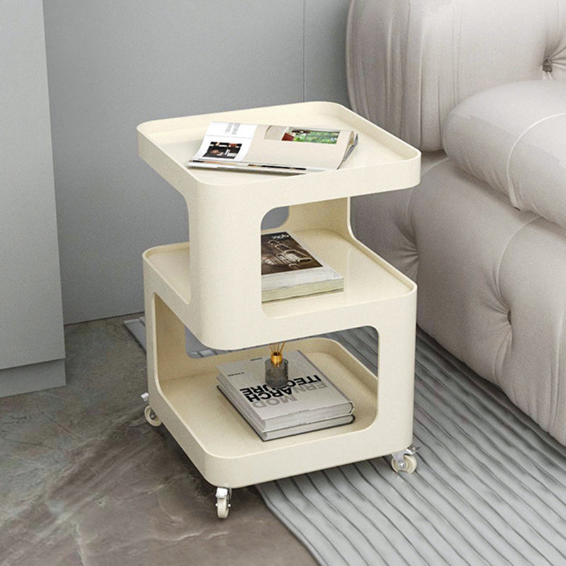 Contemporary Iron 3-Tier Movable Side Table