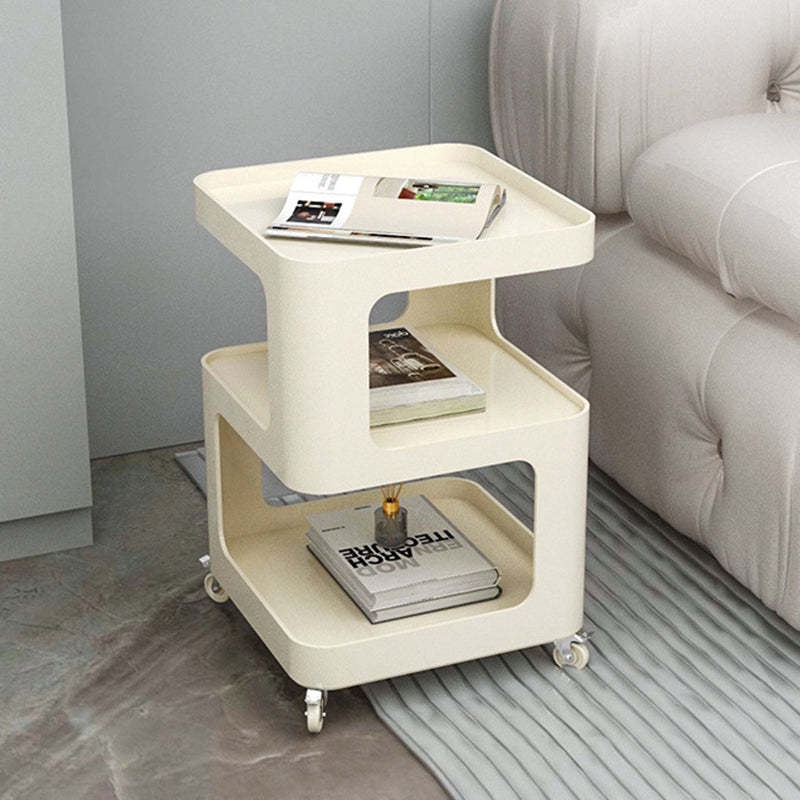 Contemporary Iron 3-Tier Movable Side Table
