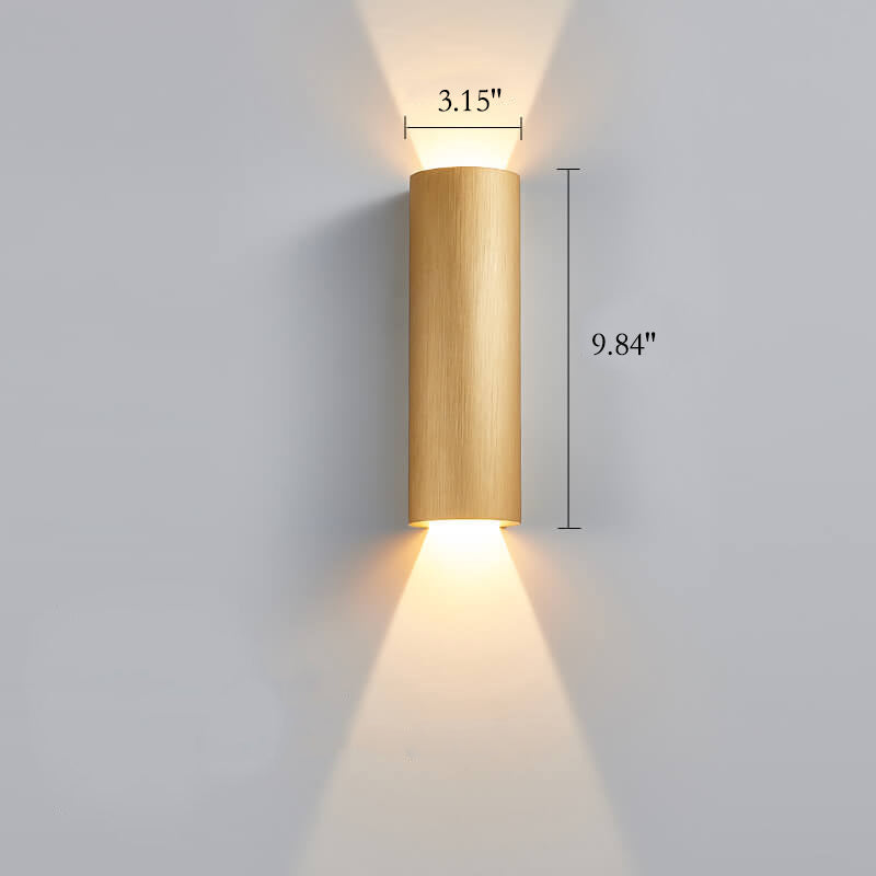 Minimalist Aluminum Cylindrical LED Sconce — Coffee Gold / 220V-240V For UK/AU