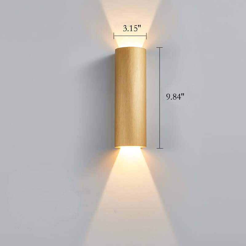 Minimalist Aluminum Cylindrical LED Sconce — Coffee Gold / 220V-240V For UK/AU