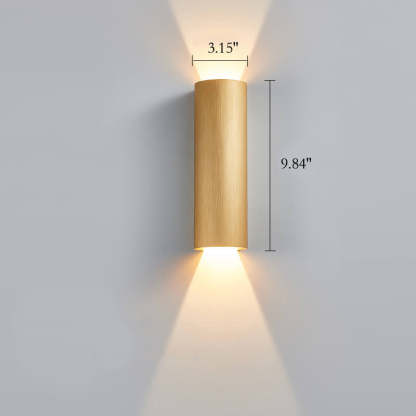 Minimalist Aluminum Cylindrical LED Sconce — Coffee Gold / 220V-240V For UK/AU