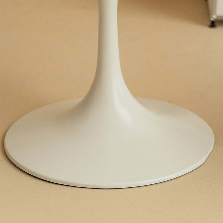 Minimalist Round Slate Wood Coffee Table — Brown