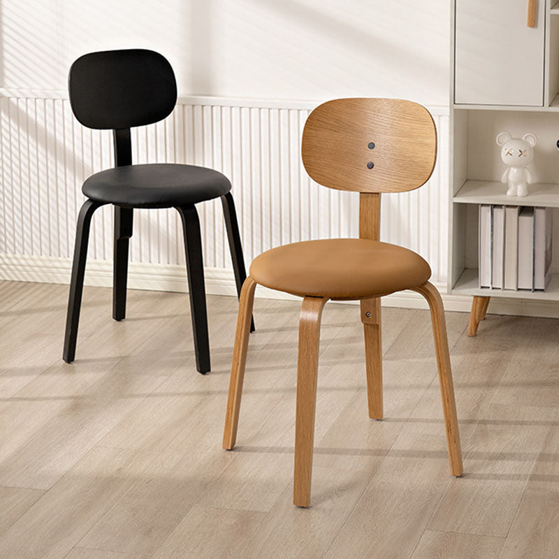 Minimalist Round Cushion Wood Dining Chair