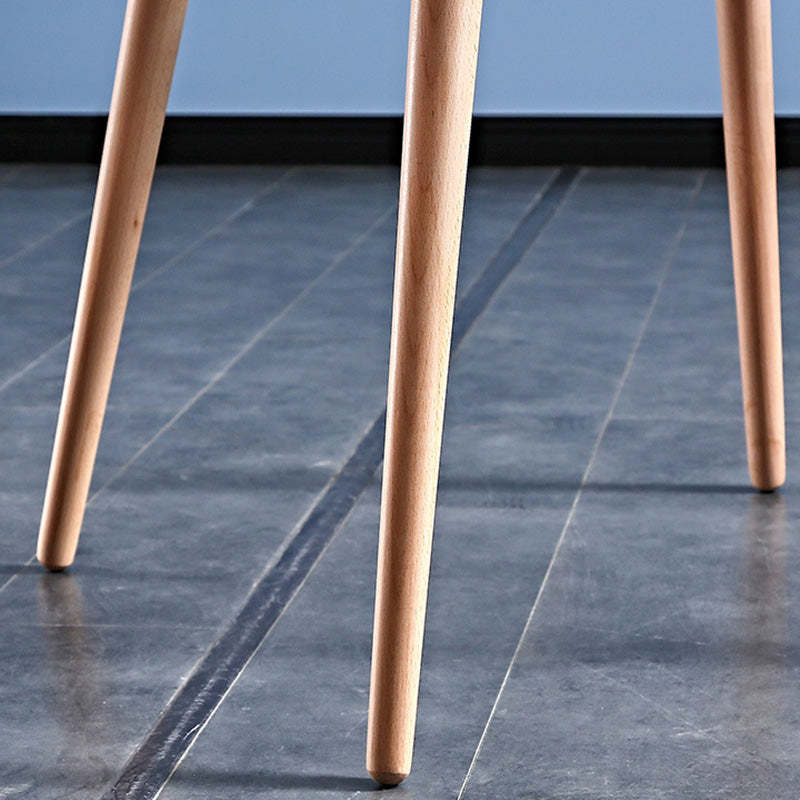 Rounded-Corner Glass Wood Dining Table