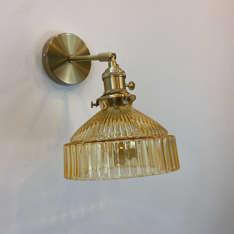 Nordic Dome Glass Brass Wall Sconce