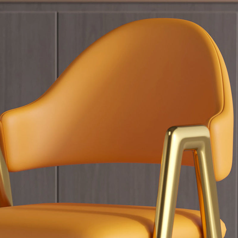Contemporary Leather Upholstered Dining Chair — Light Gray Fabric Seat + Wood Color Frame