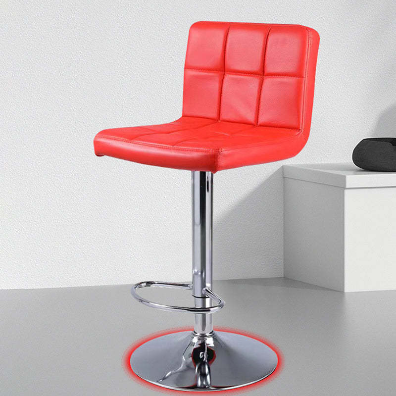 Leather Adjustable Swivel Bar Stool