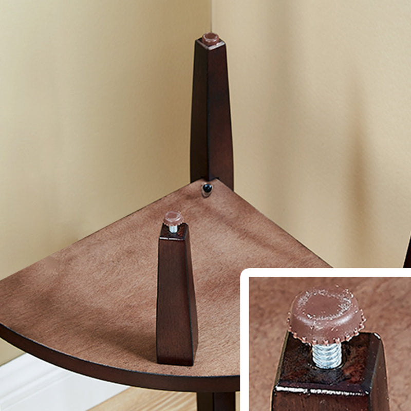 Retro Triangle Rubberwood 2-Tier Side Table