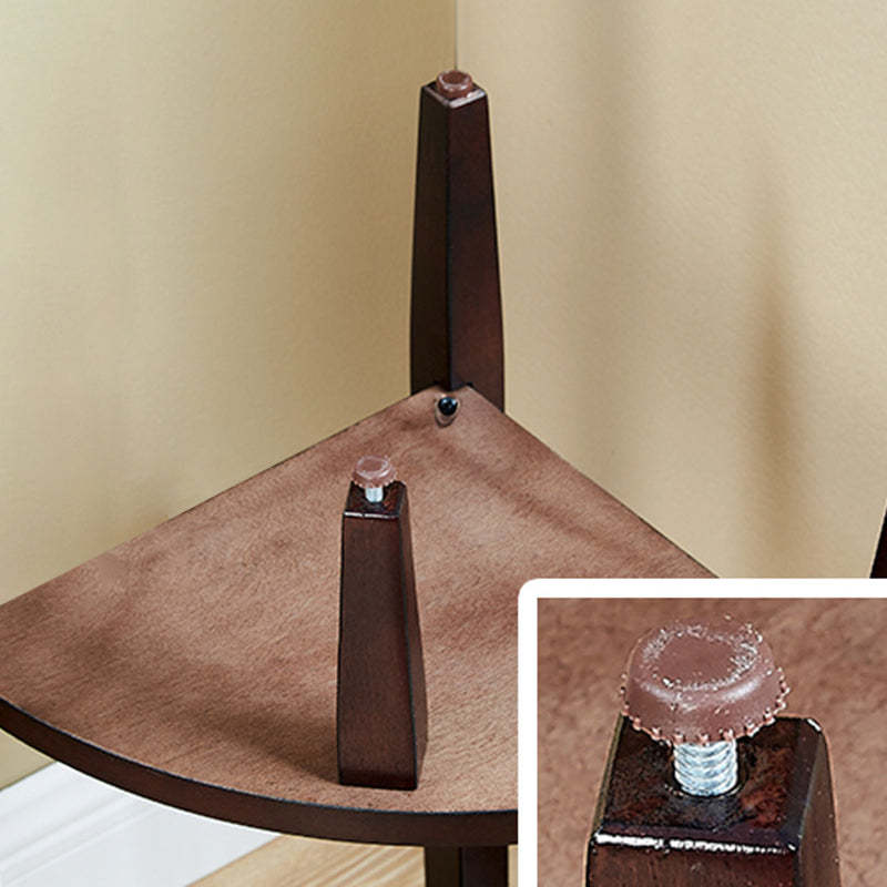 Retro Triangle Rubberwood 2-Tier Side Table