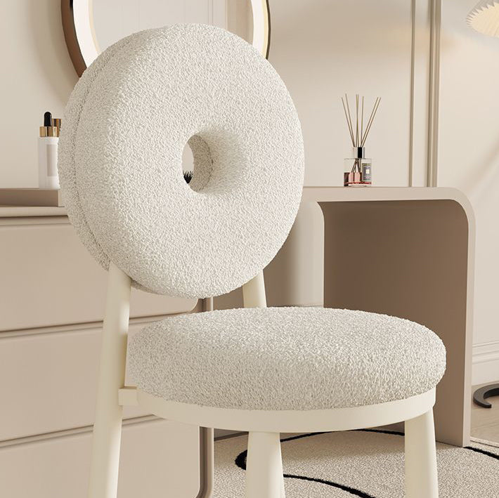 Nordic Lambswool Steel Round Dining Chair