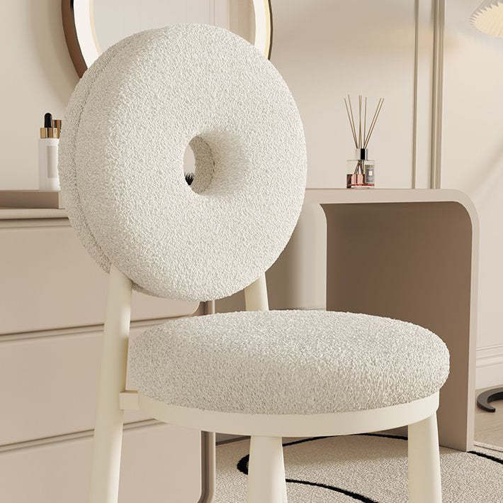 Nordic Lambswool Steel Round Dining Chair