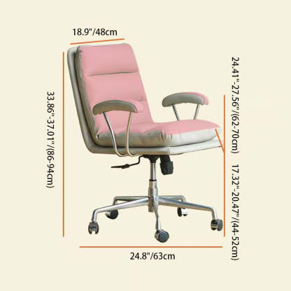 Minimalist Striped Upholstered Steel Desk Chair