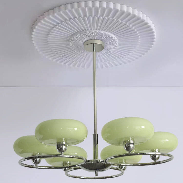 Lighom circle glass chandeliers for hallway — Cream / 110V-120V (US/CA)