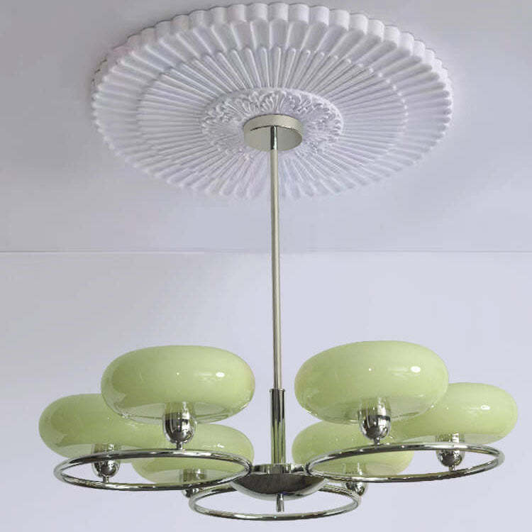 Lighom circle glass chandeliers for hallway — Cream / 110V-120V (US/CA)