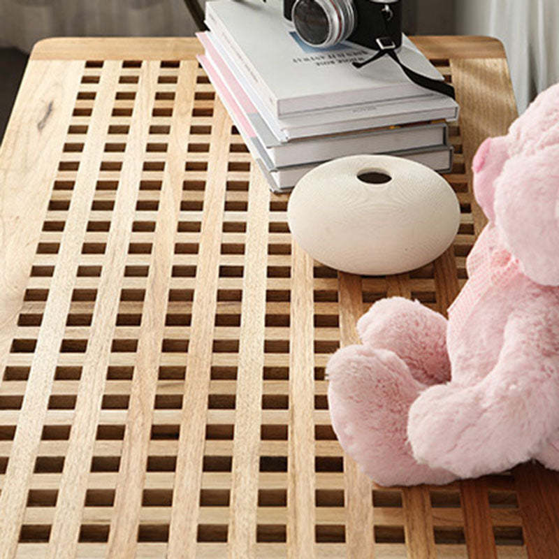 Japanese Square Wood Metal Coffee Table