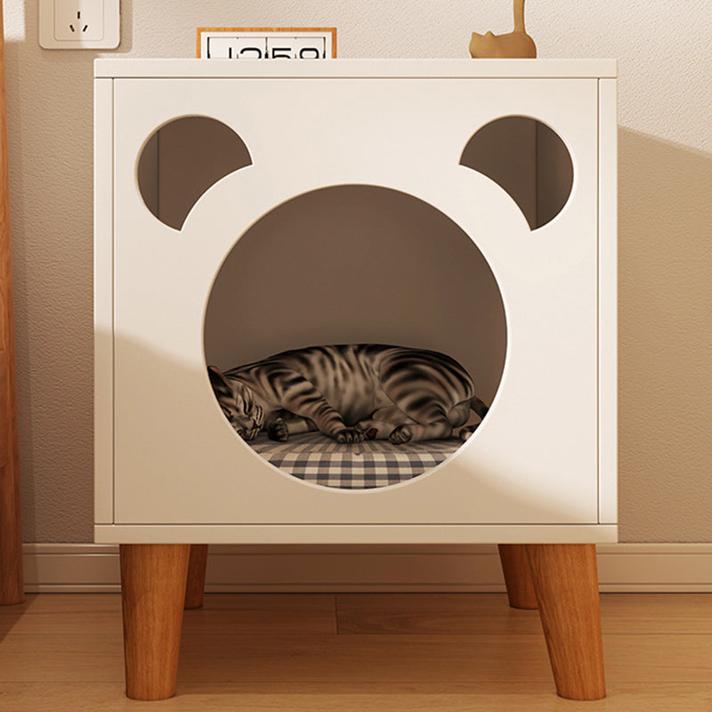 Minimalist Bear Faux Panel Wood Nightstand