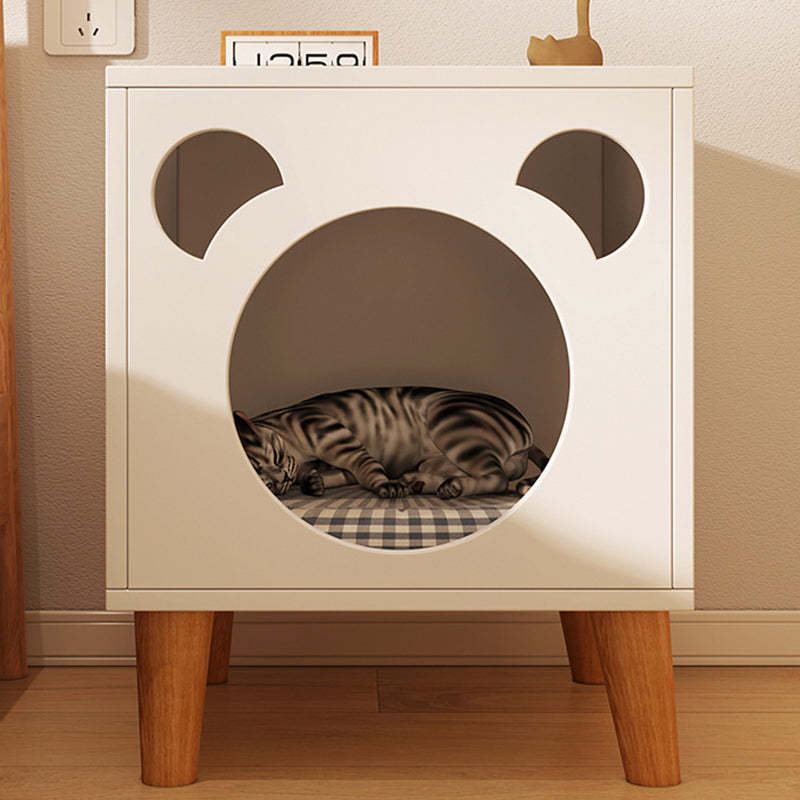 Minimalist Bear Faux Panel Wood Nightstand
