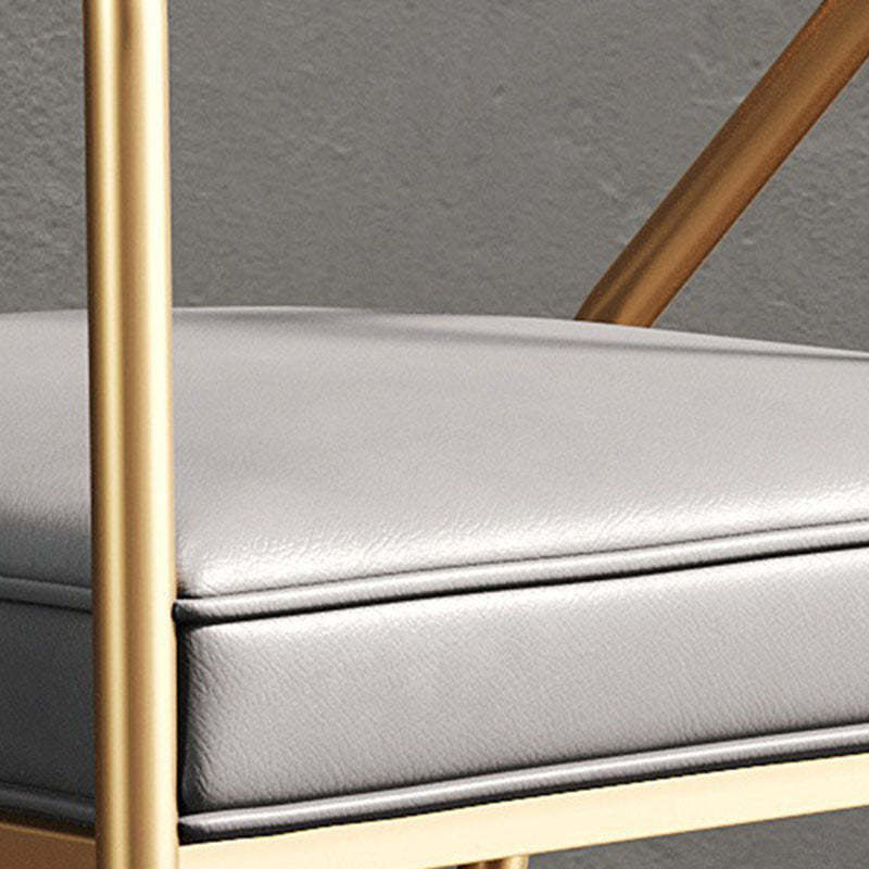 Modern Ring Leather Linen Alloy Dining Chair — Green Velvet