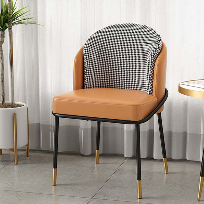 Modern Leather Fabric Curved Dining Chair