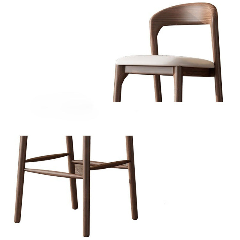 Minimalist Leather Wood Bar Stool
