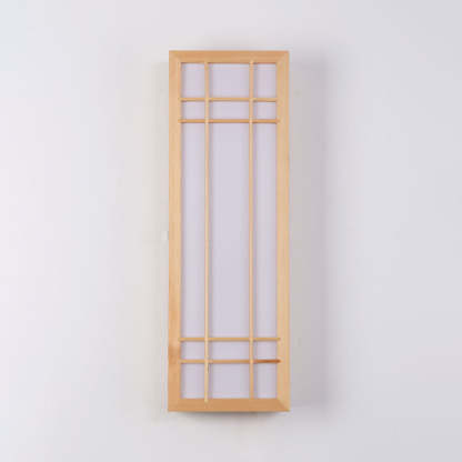 Japanese Rectangle Solid Wood Acrylic LED Sconce