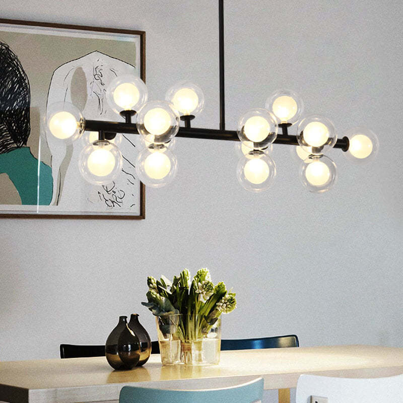 Nordic Magic Bean Glass Ball Island Chandelier