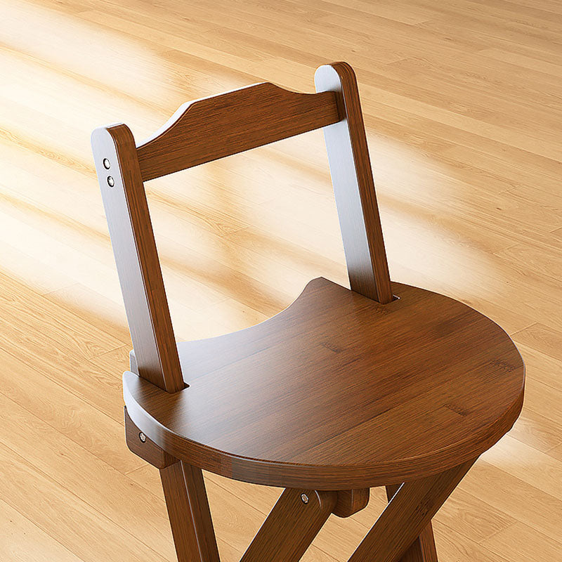 Contemporary Bamboo X-Leg Foldable Bar Stool