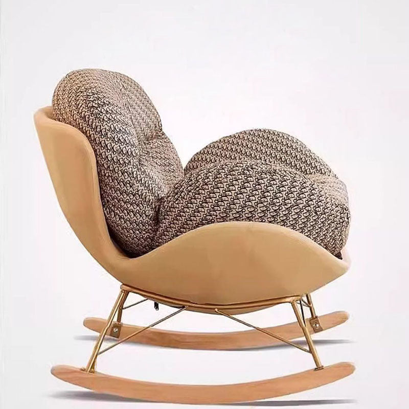 Nordic Houndstooth Velvet Rocking Chair