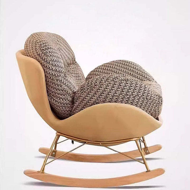 Nordic Houndstooth Velvet Rocking Chair