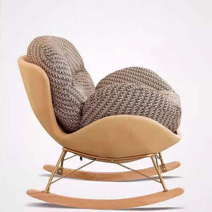 Nordic Houndstooth Velvet Rocking Chair