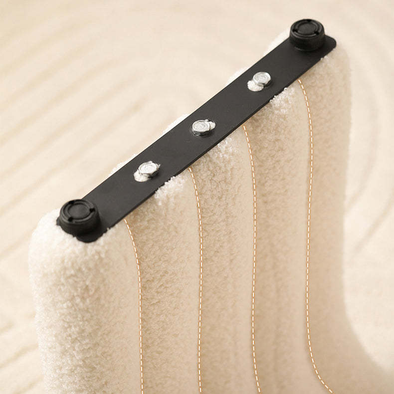 Nordic Arch Steel Boucle Vanity Stool — Orange - Polar Fleece