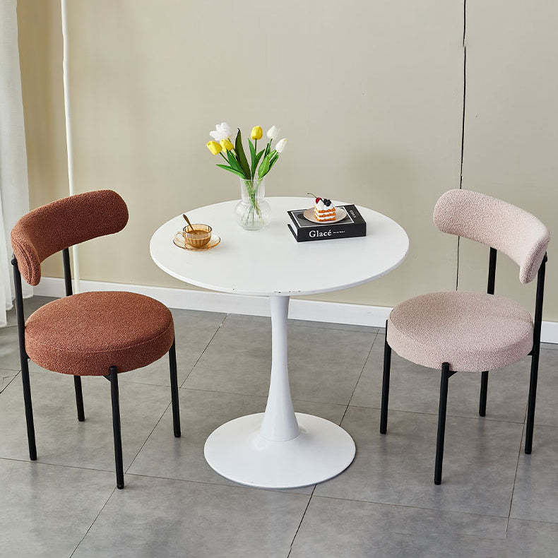 Nordic Round Fabric Metal Dining Chair
