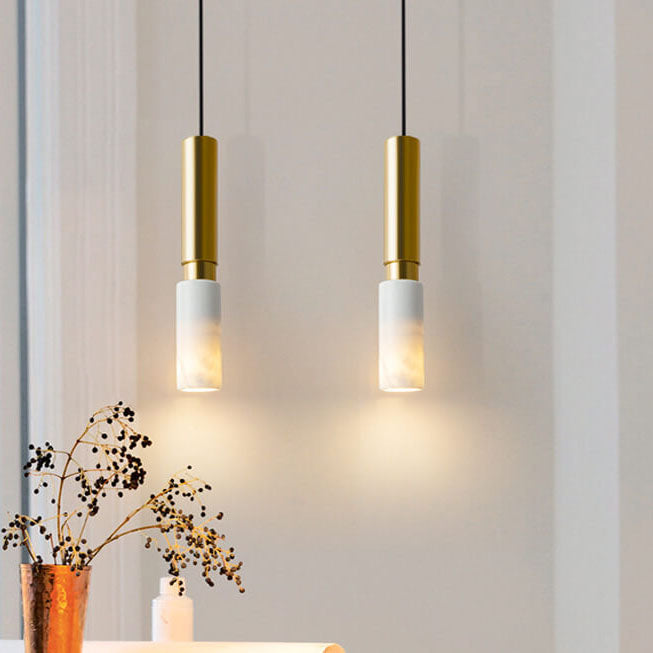 Nordic column terrazzo white marble pendant lighting, Lighom — 110V-120V (US/CA)