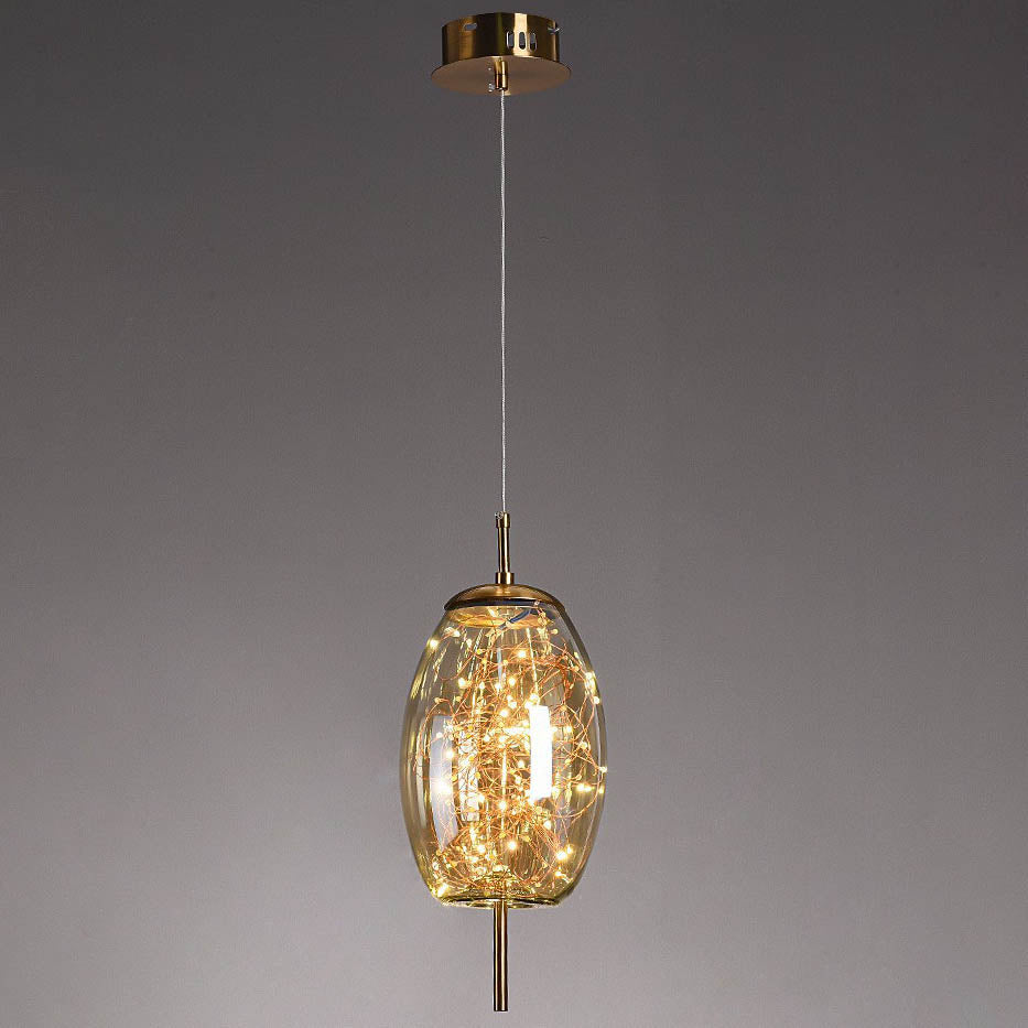Scandinavian Cylinder Oval Glass Pendant Light