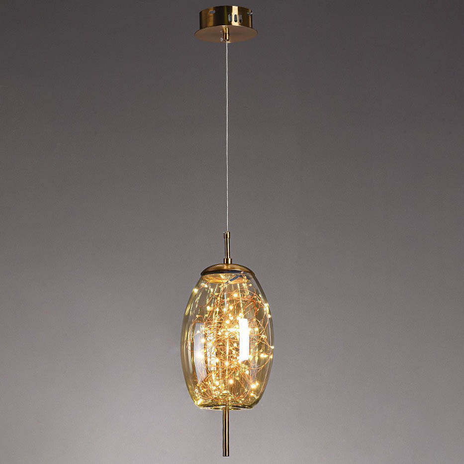 Scandinavian Cylinder Oval Glass Pendant Light