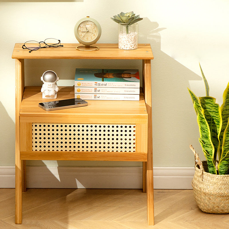 Contemporary Rectangular Wood 1-Drawer End Table