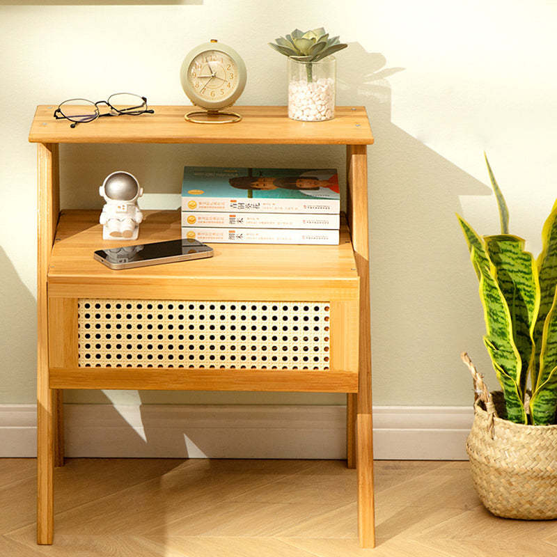 Contemporary Rectangular Wood 1-Drawer End Table