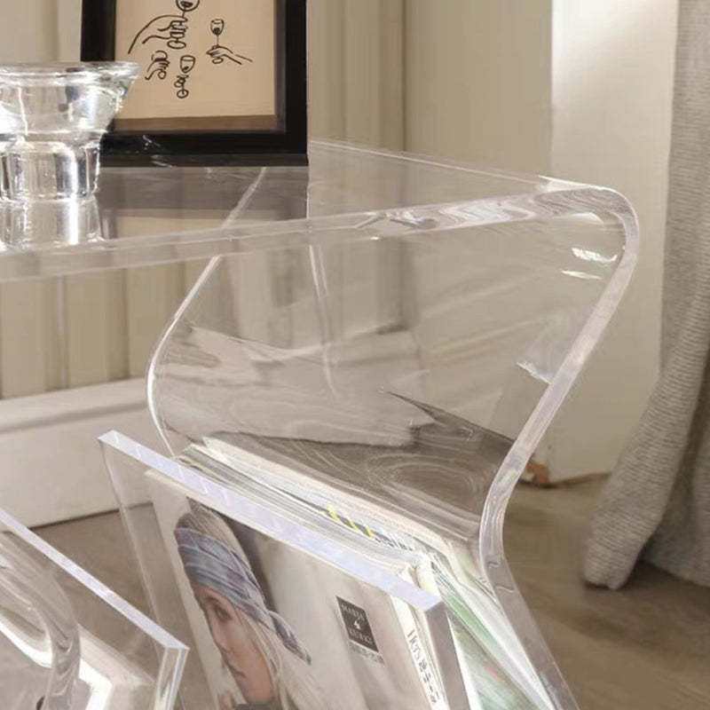 Modern Irregular Curved PMMA Side Table