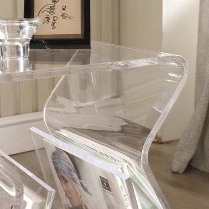 Modern Irregular Curved PMMA Side Table