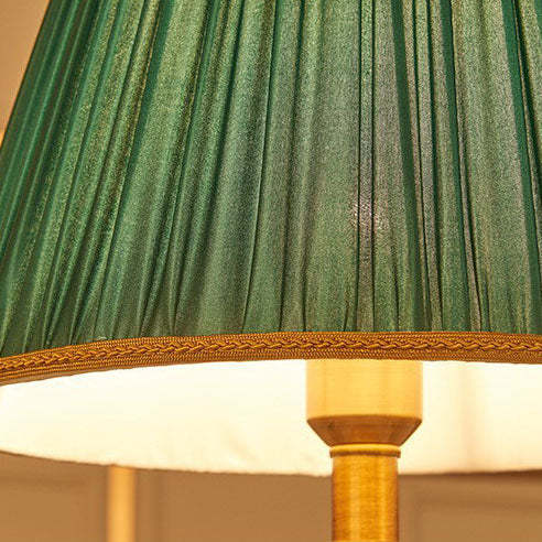 Vintage European Pleated Fabric Ceramic Floor Lamp