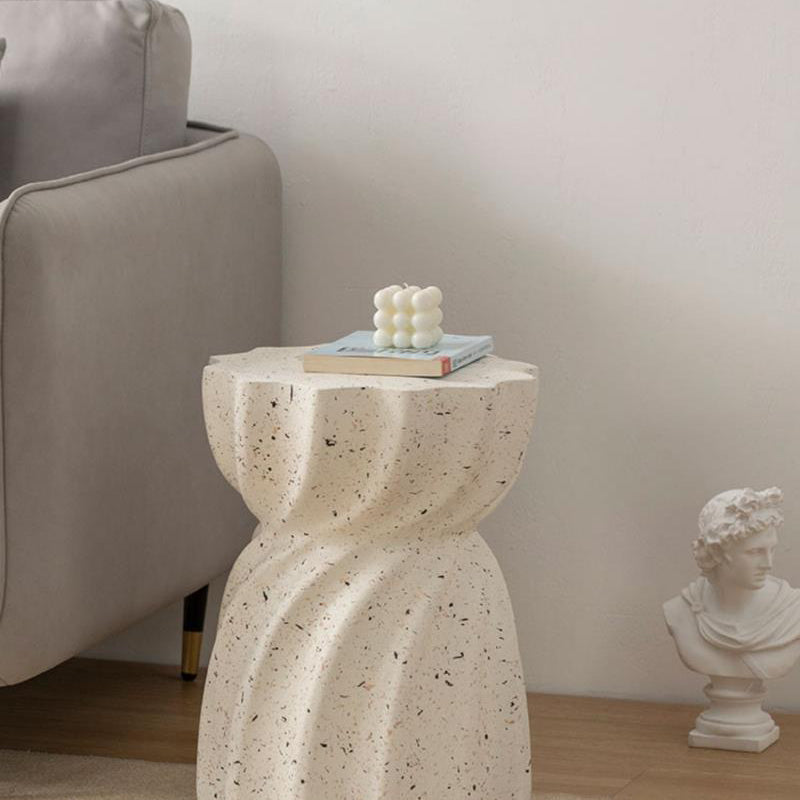 Nordic Lace Hourglass Magnesium Oxide End Table