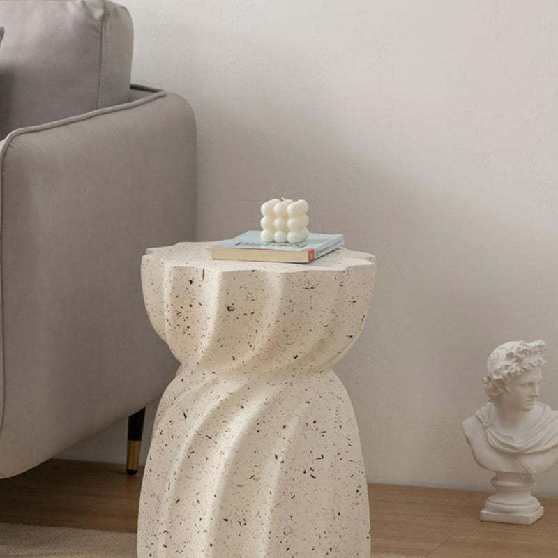 Nordic Lace Hourglass Magnesium Oxide End Table