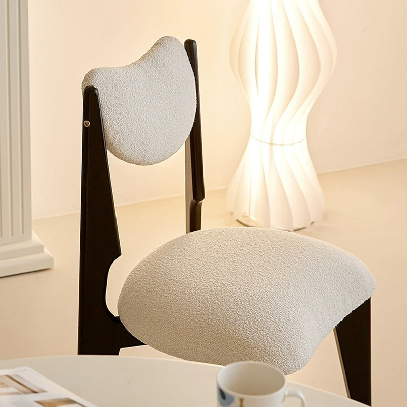 Nordic Ash Velvet Metal Crescent Dining Chair
