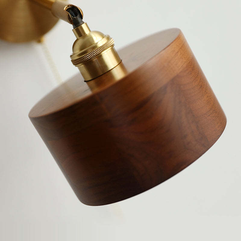 Scandinavian Cone Dome Copper Wood Sconce