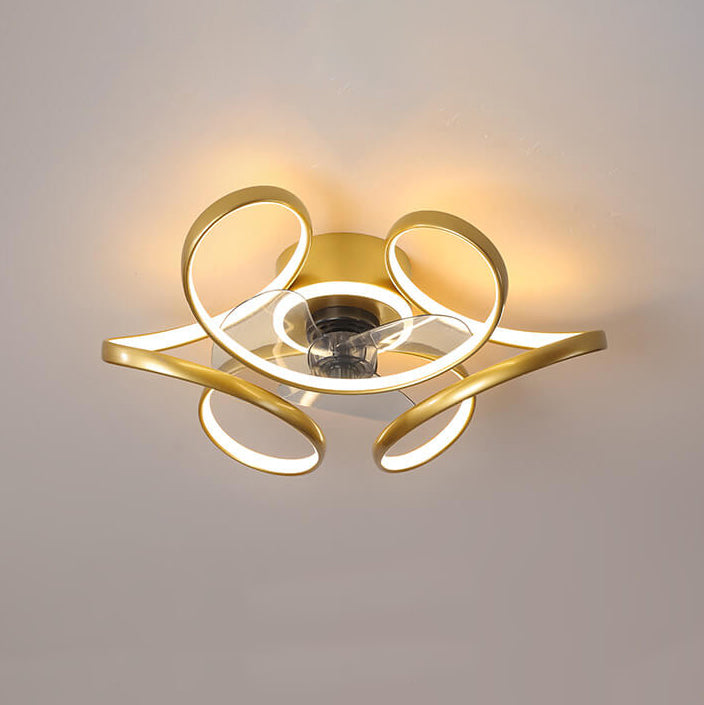 Simple Line LED Flush Mount Fan Light
